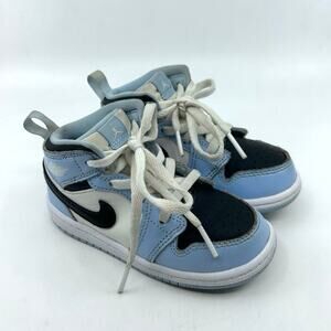 Nike Air Jordan 1 Toddler Sneaker 8C Mid Ice Blue Black Sail 644507-401 Kid Shoe